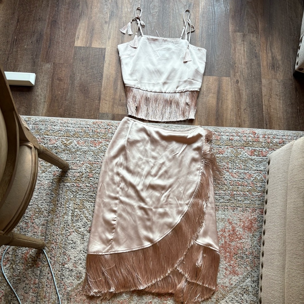 NWT Elegant Fringe Two-Piece Set